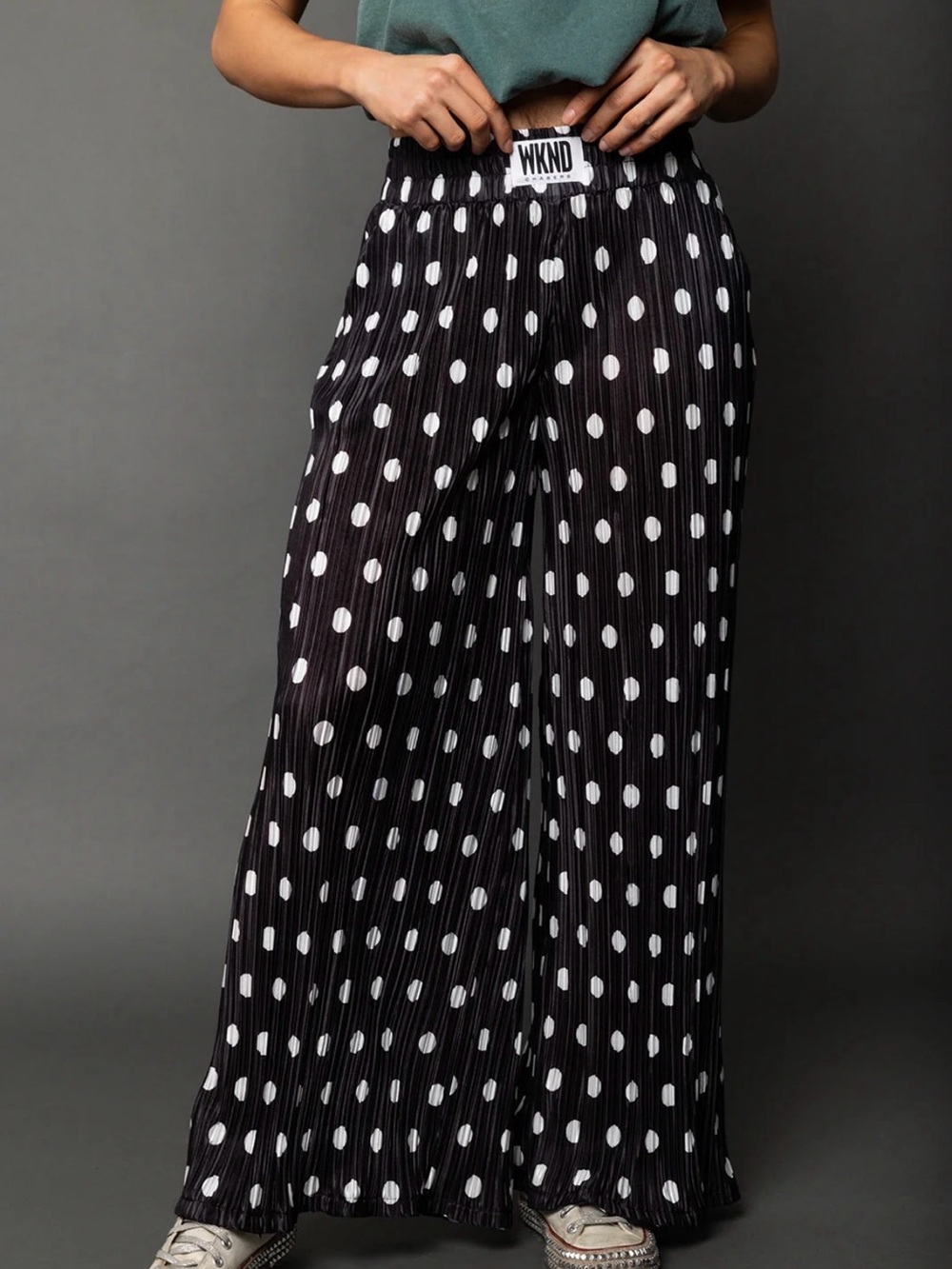 WKND Chasers Polka Dot Plisse Pants